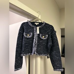 Women’s Jcrew cropped lady jacket in marled yarn, size XS